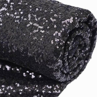 Black Premium Sequin Fabric Bolt for Stunning Event Decor