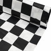 54inch x 10 Yards Black / White Checkered Satin Fabric Bolt, DIY Craft Fabric Roll