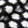 54 Inch x 4 Yards Black / White Flower Embellished Tulle Fabric Bolt, DIY Craft Fabric Roll