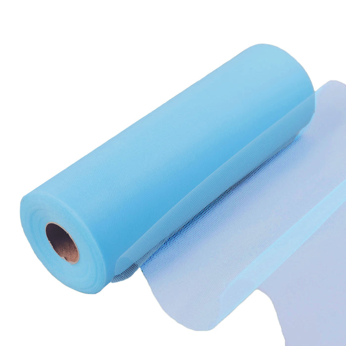 12inches x 100 Yards Blue Tulle Fabric Bolt, Sheer Fabric Spool Roll For Crafts