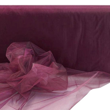 54"x40 Yards Burgundy Sheer Organza Fabric Bolt, DIY Craft Fabric Roll