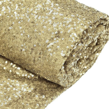 54"x4 Yards Champagne Premium Sequin Fabric Bolt, Sparkly DIY Craft Fabric Roll