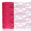 6"X10 Yards Fuchsia Floral Lace Shimmer Glitter Tulle Fabric Bolts - Clearance SALE