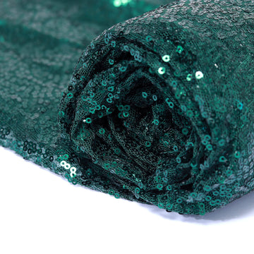 54"x4 Yards Hunter Emerald Green Premium Sequin Fabric Bolt, Sparkly DIY Craft Fabric Roll