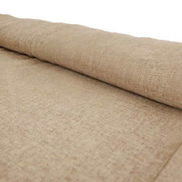 54"x10 Yards Natural faux Burlap Fabric Roll, Jute Linen DIY Fabric Bolt
