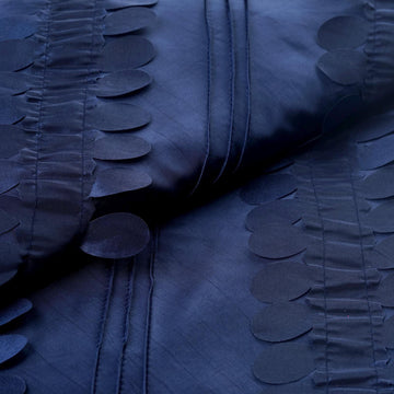 54"x5 Yards Navy Blue Petal Taffeta Fabric Bolt, Leaf Taffeta DIY Craft Fabric Roll
