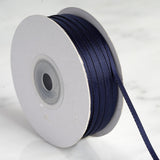 100 Yards 1/8 Inch Navy Blue Satin Ribbon | TableclothsFactory