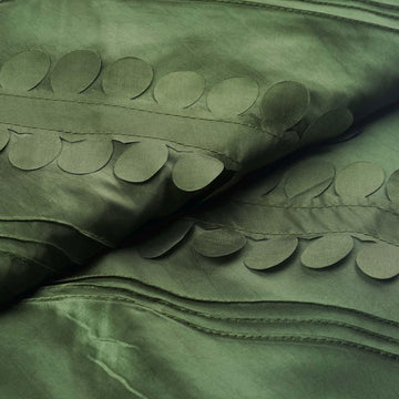 54"x5 Yards Olive Green Petal Taffeta Fabric Bolt, Leaf Taffeta DIY Craft Fabric Roll