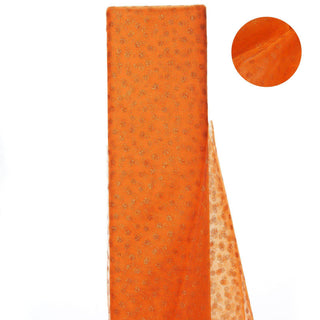 Orange Glitter Polka Dot Tulle Fabric Bolt - Add Glamour and Sparkle to Your Event Décor