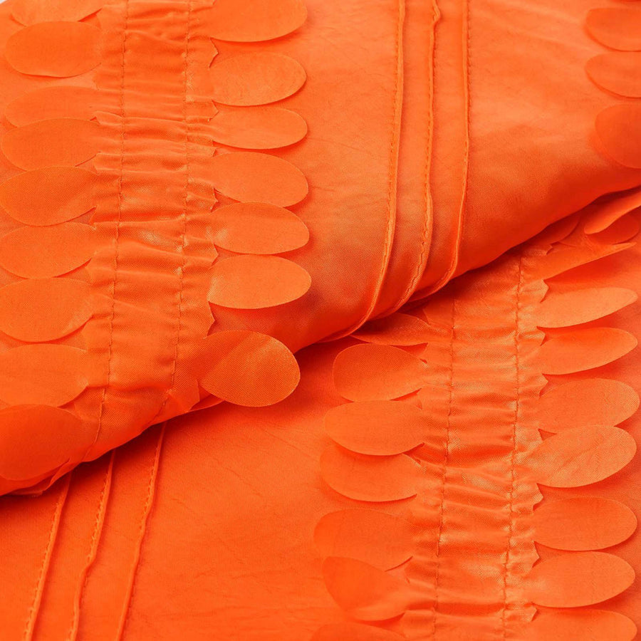 54inch x 5 Yards Orange Petal Taffeta Fabric Bolt, Leaf Taffeta DIY Craft Fabric Roll