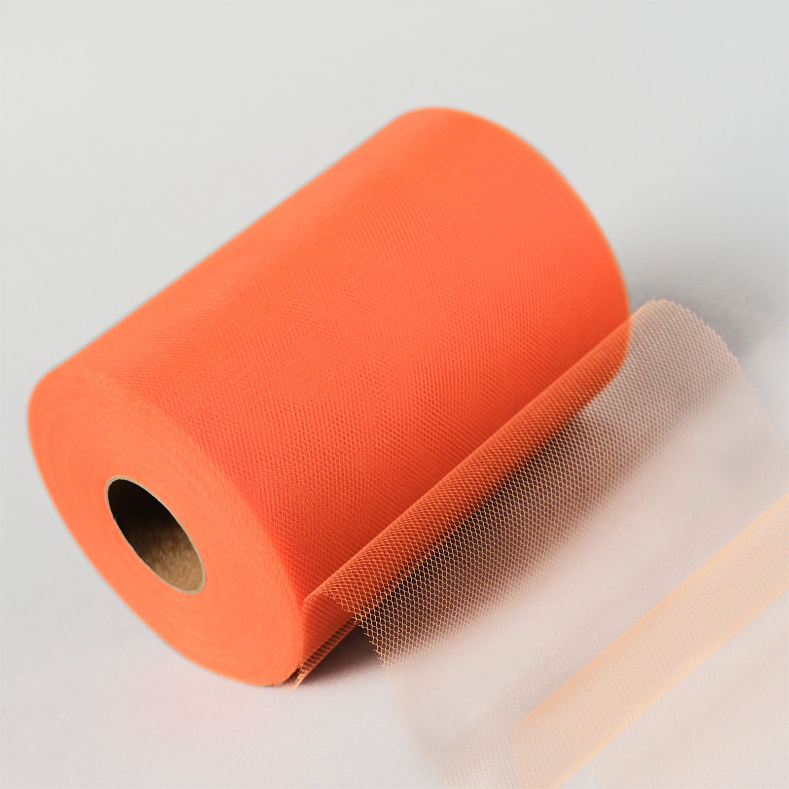 Tableclothsfactory 6 inch x 100 Yards Orange Tulle Rolls Wholesale