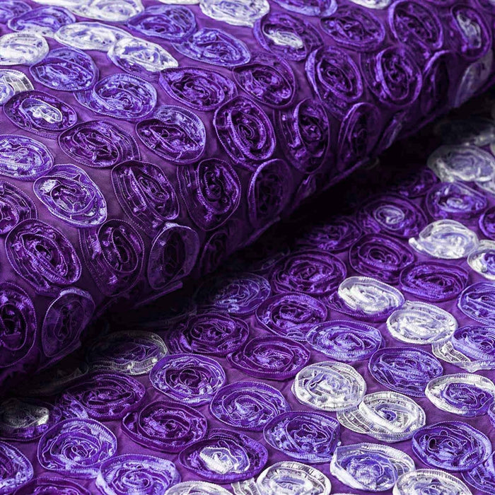 54inch x 4 Yards Purple Mini Rosette Multi Color Fabric Bolt#whtbkgd