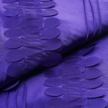54"x5 Yards Purple Petal Taffeta Fabric Bolt, Leaf Taffeta DIY Craft Fabric Roll