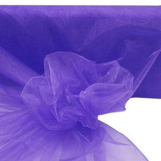 Elegant Purple Sheer Organza Fabric Bolt for DIY Crafts and Event Décor