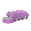 5 Pack | 0.5inch x 5 Yards Purple Washi DIY Craft Glitter Tape