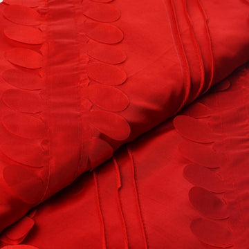 54"x5 Yards Red Petal Taffeta Fabric Bolt, Leaf Taffeta DIY Craft Fabric Roll