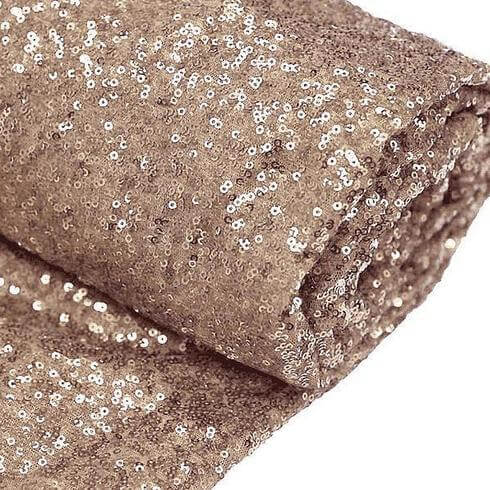 54inch x 4 Yards Rose Gold/Blush Premium Sequin Fabric Bolt, Sparkly DIY Craft Fabric Roll#whtbkgd