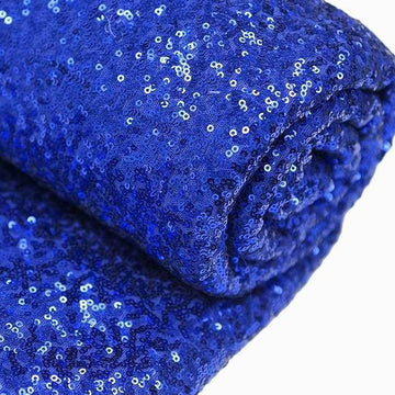 54"x4 Yards Royal Blue Premium Sequin Fabric Bolt, Sparkly DIY Craft Fabric Roll