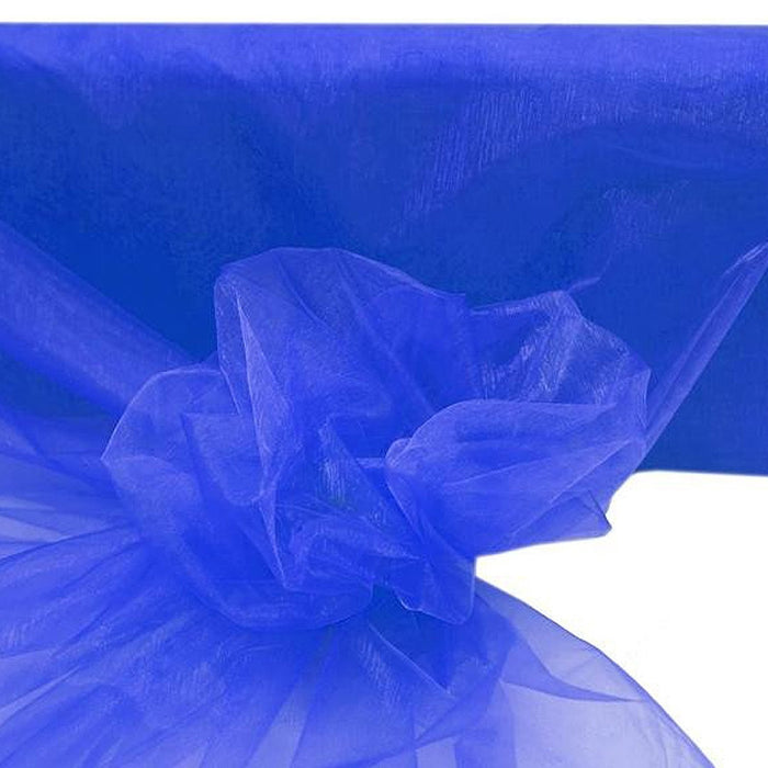 ROYAL BLUE Crystal Sheer Organza Wedding Party Dress Fabric Bolt - 54" x 40 Yards#whtbkgd