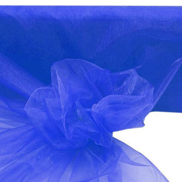 54"x40 Yards Royal Blue Sheer Organza Fabric Bolt, DIY Craft Fabric Roll