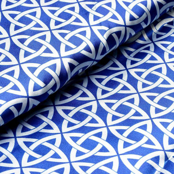 54"x10 Yards Royal Blue Zen Design Satin Fabric Bolt, DIY Craft Fabric Roll
