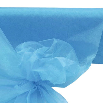 54"x40 Yards Serenity Blue Sheer Organza Fabric Bolt, DIY Craft Fabric Roll