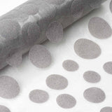 12inch x 10 Yards Silver Premium Organza With Velvet Dots Fabric Bolt, DIY Craft Fabric Roll