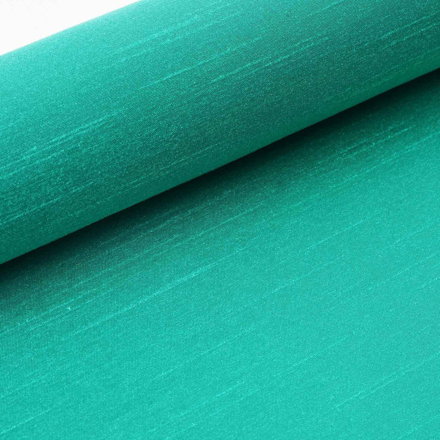 12 Inch x 10 Yards | Premium Slub Polyester Fabric | Hunter Green Bolt | TableclothsFactory