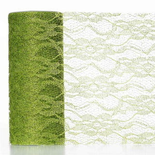 Elevate Your Event Decor with Tea Green Floral Lace Tulle Fabric