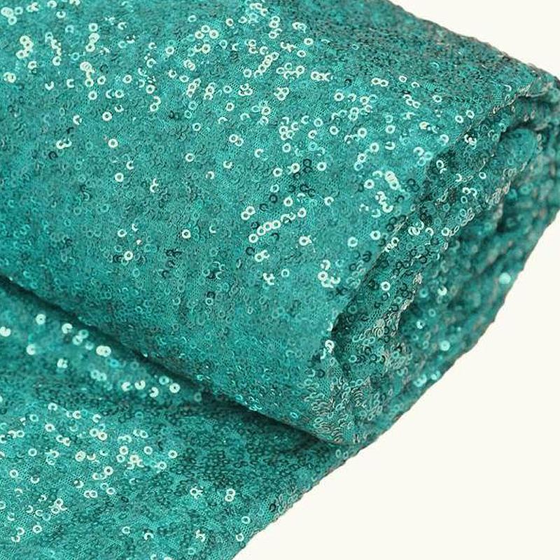 54inch x 4 Yards Turquoise Premium Sequin Fabric Bolt, Sparkly DIY Craft Fabric Roll#whtbkgd
