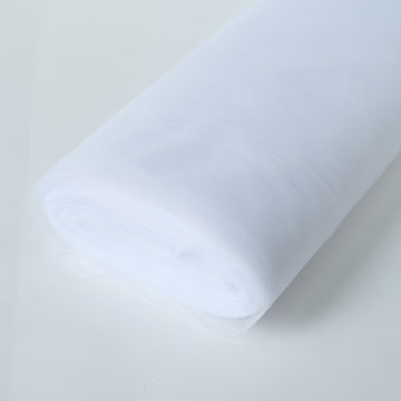 108"x50 Yards White Tulle Fabric Bolt, DIY Craft Fabric Roll