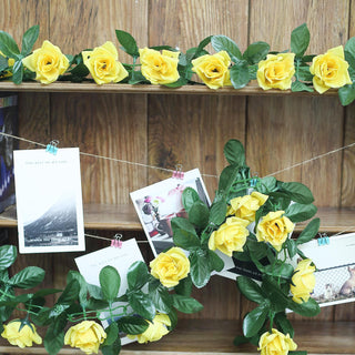 Add Vibrant Charm to Your Event with a Yellow Artificial Silk Rose Garland