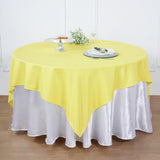 90Inch Yellow Seamless Square Polyester Table Overlay