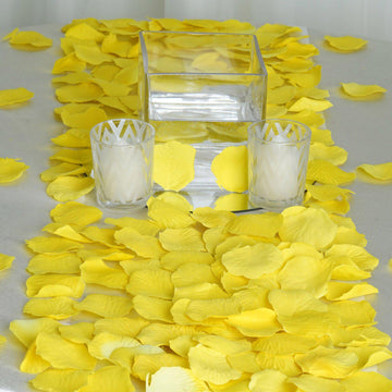 500 Pack | Yellow Silk Rose Petals Table Confetti or Floor Scatters