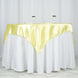 60"x 60" Yellow Seamless Satin Square Tablecloth Overlay