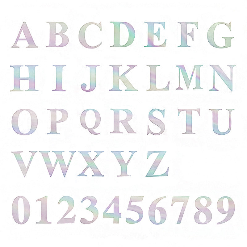 4 Pack | 5inch Iridescent Alphabet Symbol "&" Sticker Banners, Customizable Stick On Letters