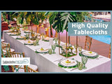 90"x156" Turquoise Seamless Polyester Rectangular Tablecloth for 8 Foot Table With Floor-Length Drop