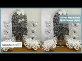 5ft Sparkly Silver Big Payette Sequin Chiara Backdrop Stand Cover For Fitted Round Top Wedding Arch