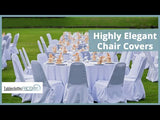 Ivory Polyester Folding Round Chair Cover, Reusable Stain Resistant Chair Cover