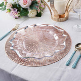 6 Pack Rose Gold Metallic Vinyl Placemats, Non-Slip Spiked Design Round Table Mats 15"