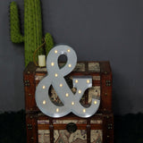 20" | Vintage Metal Marquee Symbol Lights Cordless With 16 Warm White LED - &