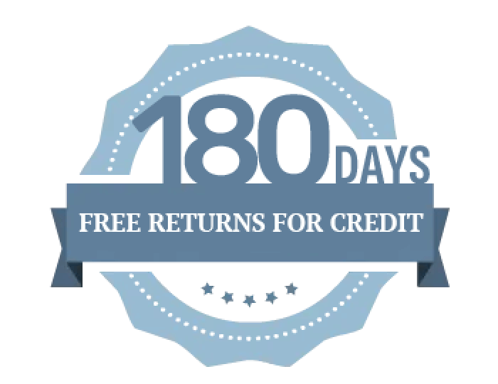 180 days free returns for credit